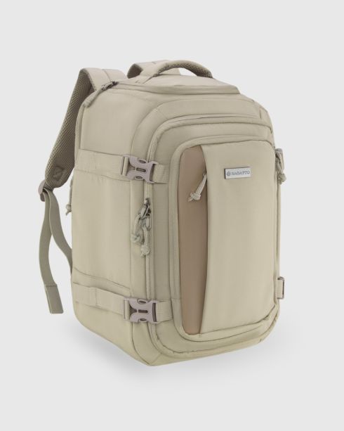 Beżowy plecak do samolotu 40x30x20, poliester i nylon, Zagatto