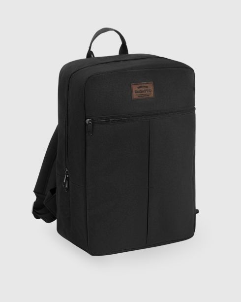 Czarny plecak do samolotu 40x30x20, poliester i nylon, Zagatto