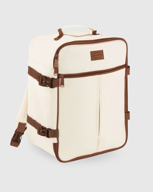 Beżowy plecak podróżny 40x30x20 cm, poliester i nylon