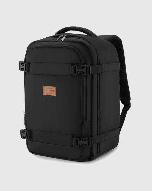 Czarny plecak do samolotu 40x30x20, poliester i nylon, Zagatto