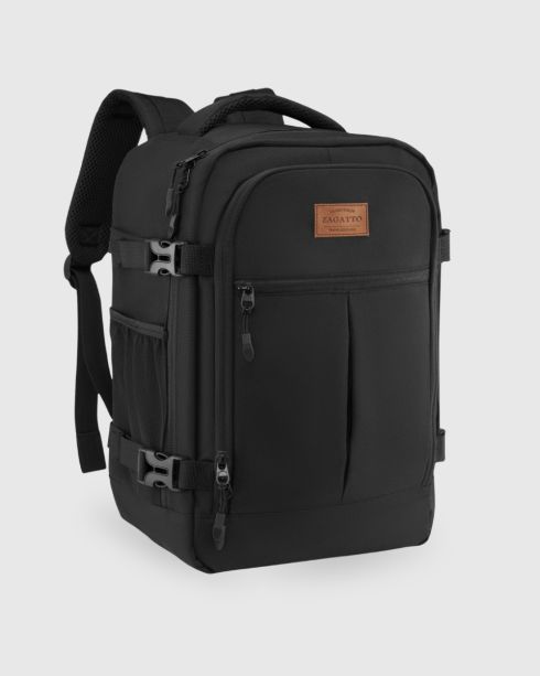 Czarny plecak podróżny do samolotu 40x30x20, poliester i nylon, Zagatto