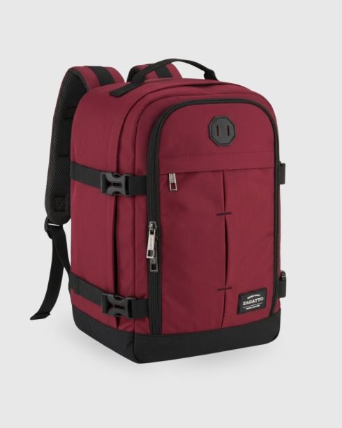 Czerwony plecak podróżny do samolotu 40x30x20, poliester i nylon, Zagatto – zdjęcie 2