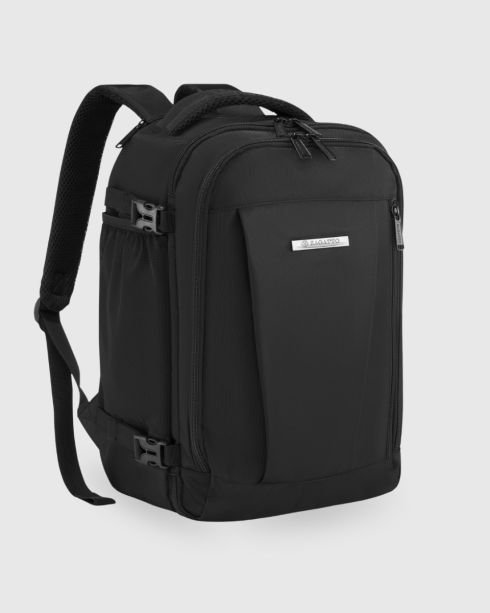 Czarny plecak podróżny do samolotu 40x30x20, poliester i nylon, Zagatto