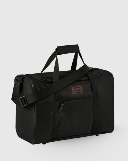 Czarna torba podróżna 40x30x20 bagaż podręczny, poliester i nylon, Zagatto