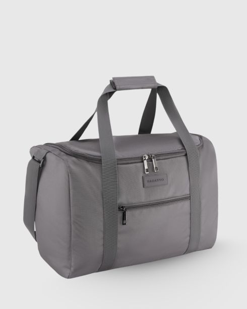 Szara torba podróżna 40x30x20 bagaż podręczny, poliester i nylon, Zagatto