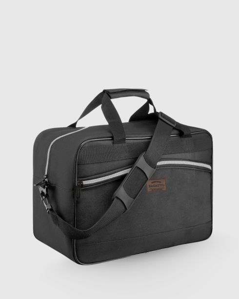 Czarna torba podróżna 40x30x20 bagaż podręczny, poliester i nylon, Zagatto