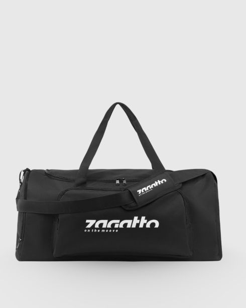 Czarna torba sportowa na ramię, poliester i nylon, Zagatto