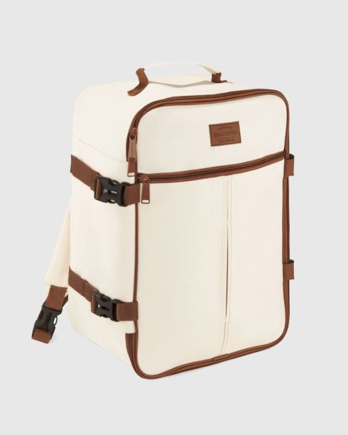 Beżowy plecak bagaż podręczny 40x30x20 cm, poliester i nylon, Zagatto – zdjęcie 2