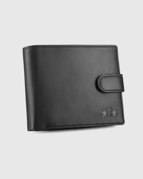 Portfel męski skórzany, poziomy, zapinany na zatrzask ZG-N992L-F2 RFID Secure