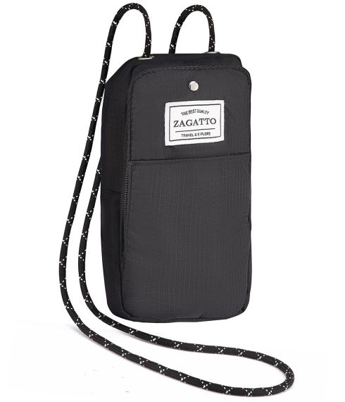 Czarna paszportówka WEST PACK, poliester i nylon, Zagatto ZG53