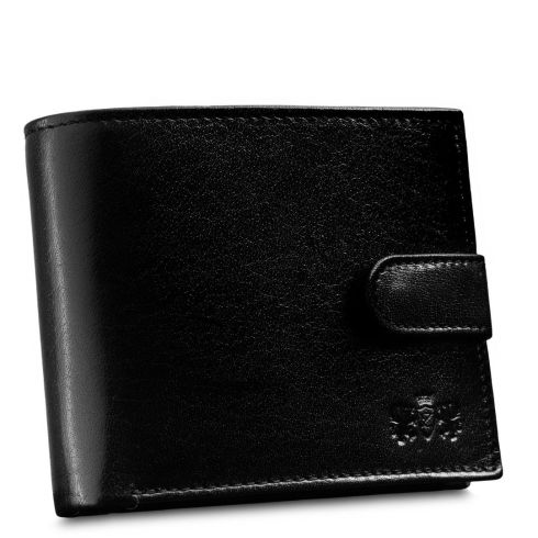 Męski portfel RFID Secure poziomy skórzany czarny