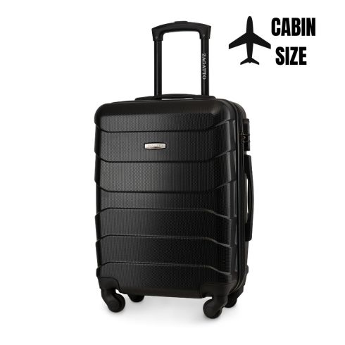Walizka kabinowa na kółkach 55x40x20, czarna, ZG502 ABS C Black