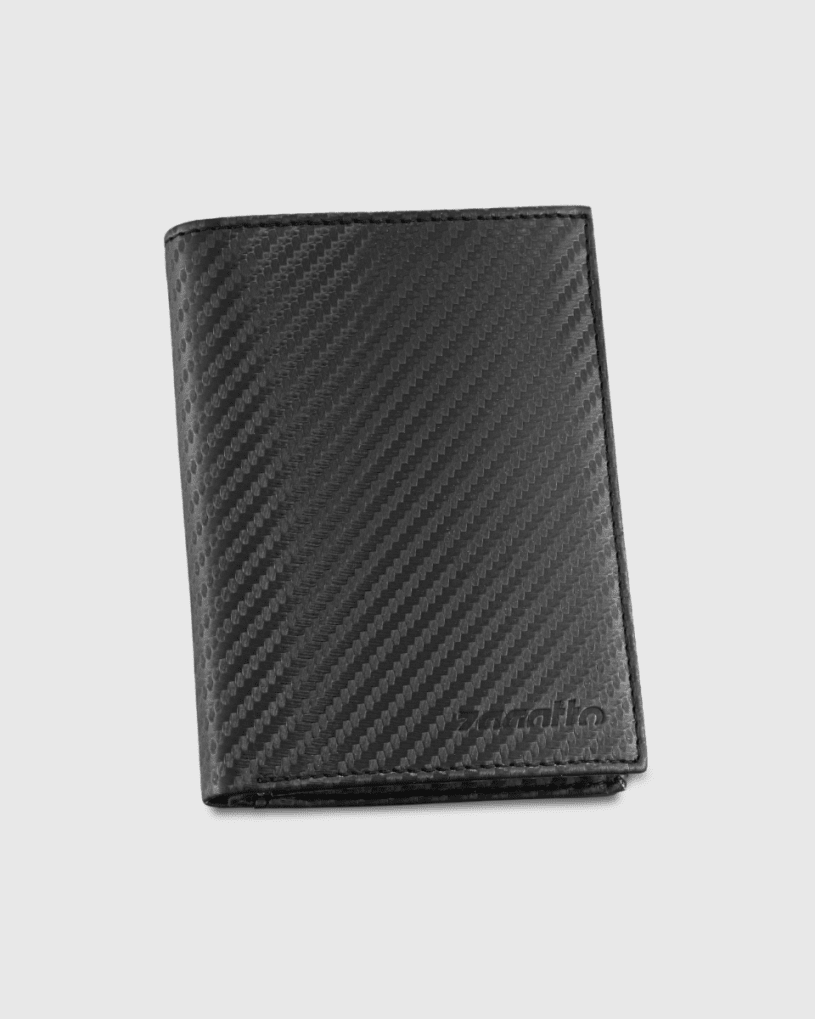 Skórzany portfel męski pionowy 'carbon' RFID Secure Albus, kolor czarny - zdjęcie 2