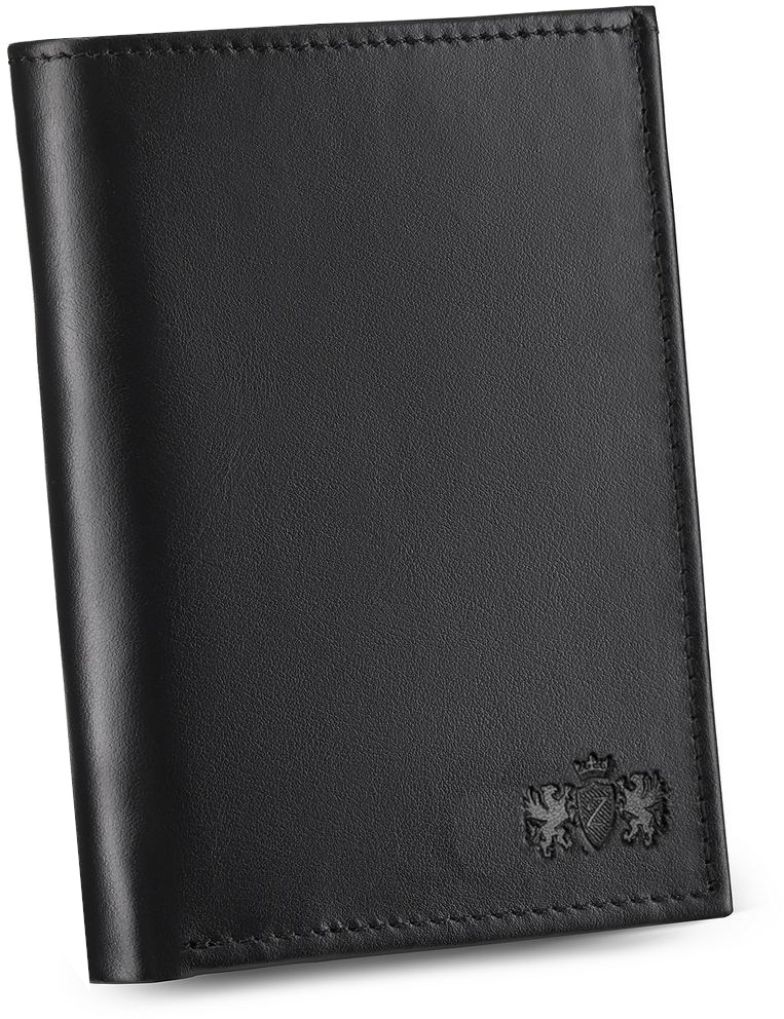 Czarny portfel męski skórzany slim RFID Secure, skóra naturalna licowa, Zagatto