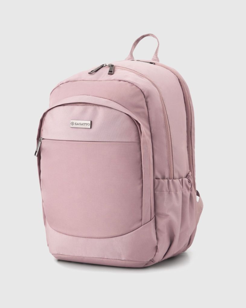 Różowy damski plecak podróżny do samolotu 40x20x25, poliester i nylon – zdjęcie 2
