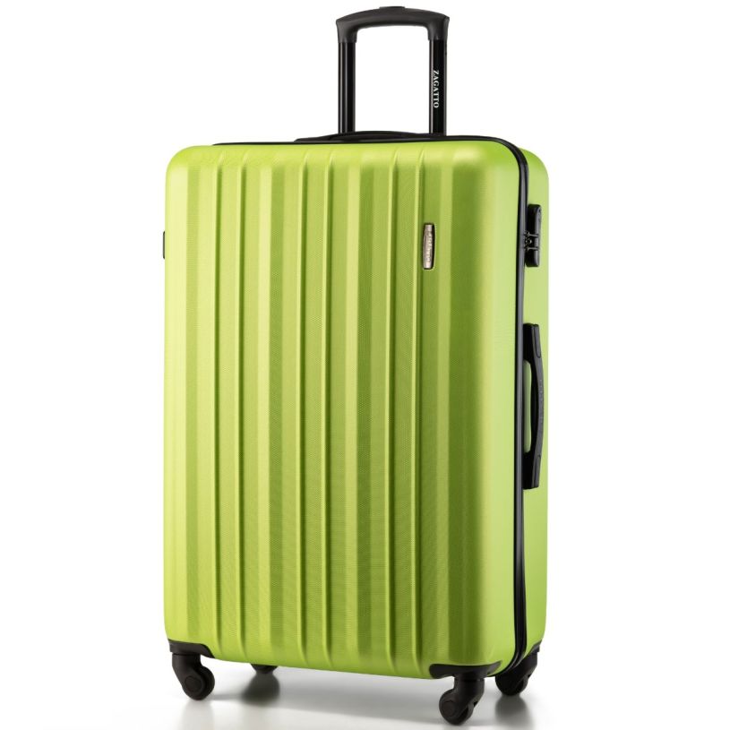 Duża limonkowa walizka na kółkach 76x50x29, ABS, Zagatto – zdjęcie 2