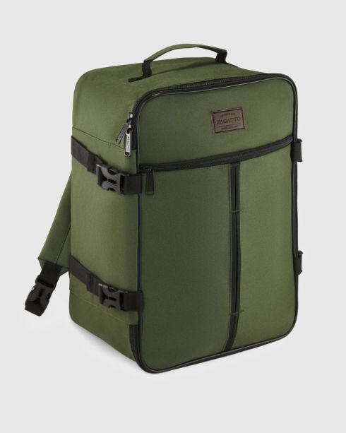 Zielony plecak turystyczny kabinowy 40x30x20 cm, poliester i nylon, Zagatto – zdjęcie 2