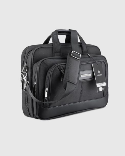 Czarna torba na laptopa i dokumenty 15,6 cala, poliester, nylon, Zagatto