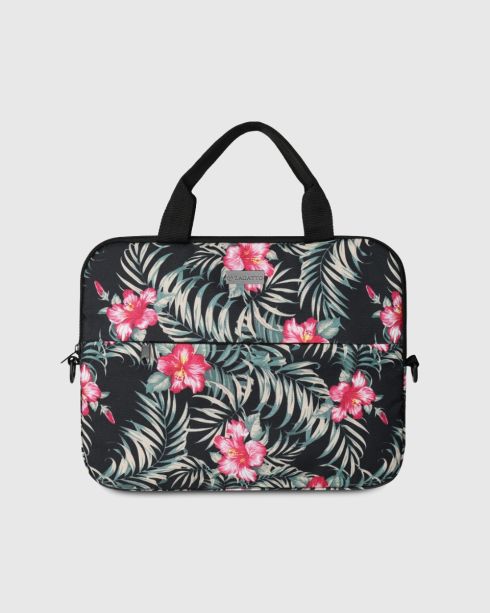 Torba na laptopa 15,6 cala w liście i kwiaty, poliester, nylon, Zagatto