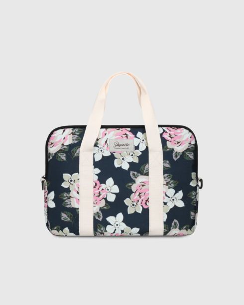 Elegancka torba na laptopa 15,6 cala w kwiaty na ramię, poliester i nylon