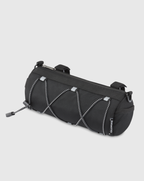 Czarna sakwa rowerowa na kierownicę tuba, poliester i Cordura, Zagatto
