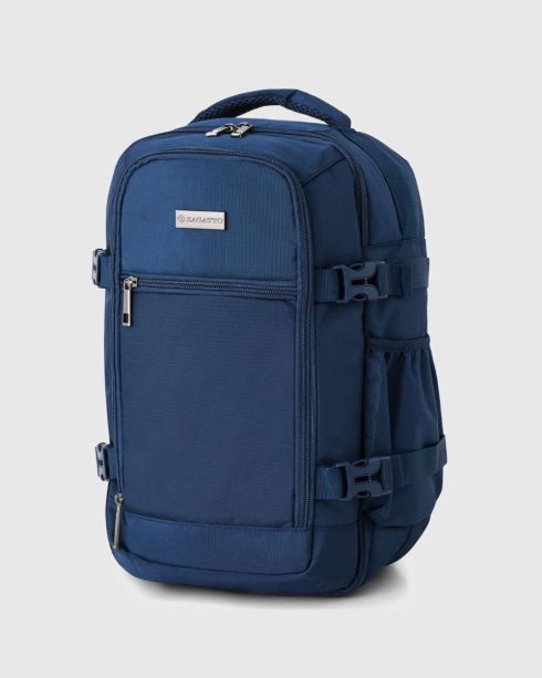 Granatowy plecak podręczny 40x20x25, poliester i nylon, Zagatto