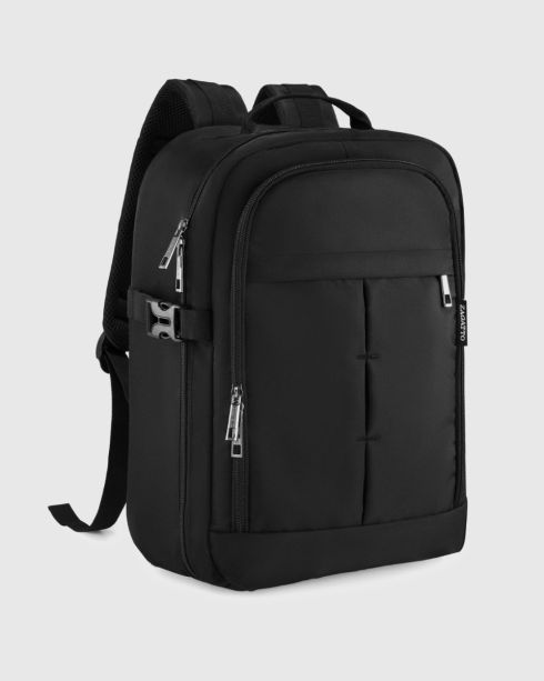 Czarny plecak 40x25x20, poliester, nylon