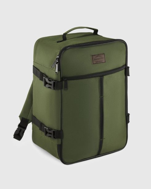 Zielony plecak turystyczny kabinowy 40x30x20 cm, poliester i nylon, Zagatto – zdjęcie 2