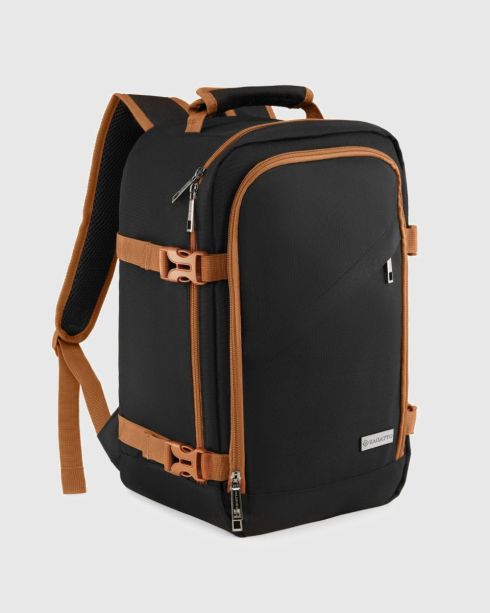 Czarny plecak podręczny do samolotu 40x20x25, poliester, nylon, Zagatto