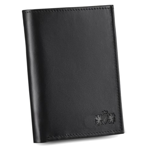 Czarny portfel męski skórzany slim RFID Secure, skóra naturalna licowa, Zagatto