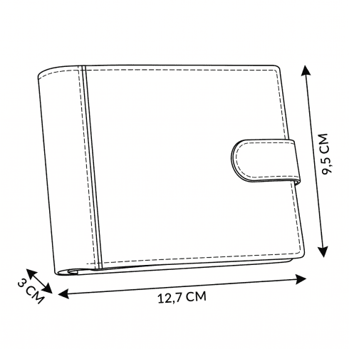 Portfel męski na zatrzask skórzany poziomy RFID Secure