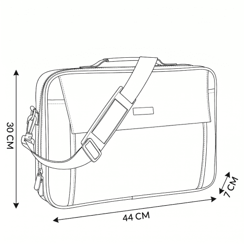 Torba na laptopa 17,3", czarna, usztywniana ZG786
