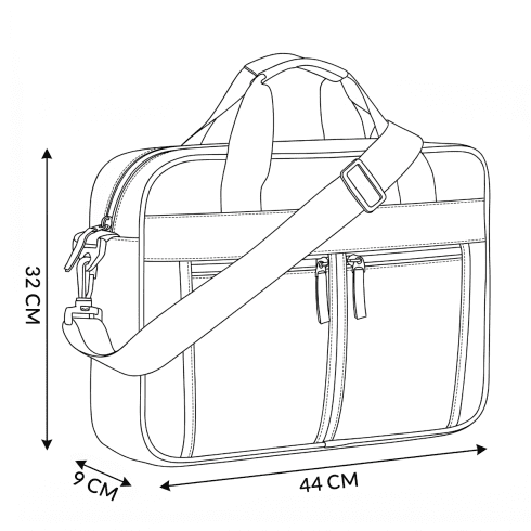 Torba miejska na laptopa 15,6" z kieszonkami czarna