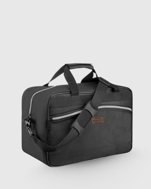 Czarna torba bagaż podręczny 40x20x25, poliester i nylon, Zagatto
