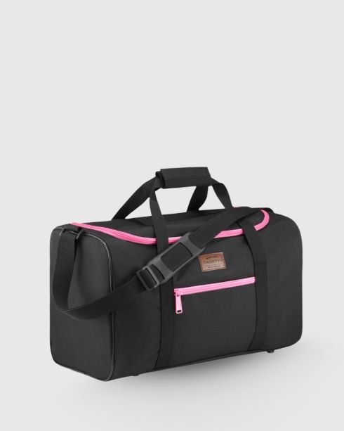 Czarna duża torba podróżna damska 40x20x25, poliester i nylon, Zagatto