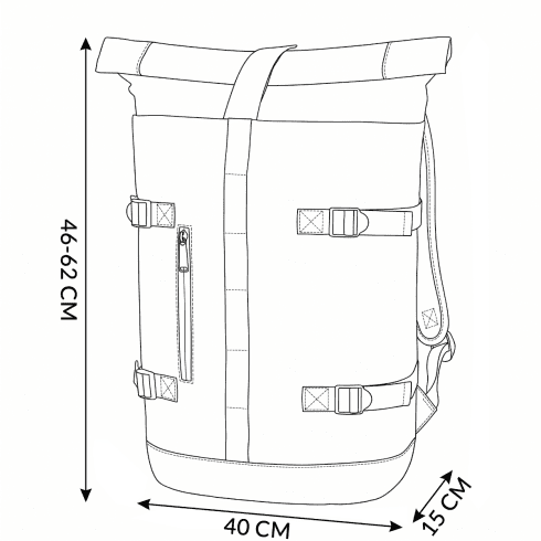 Plecak rowerowy, czarny, rolltop ZG862