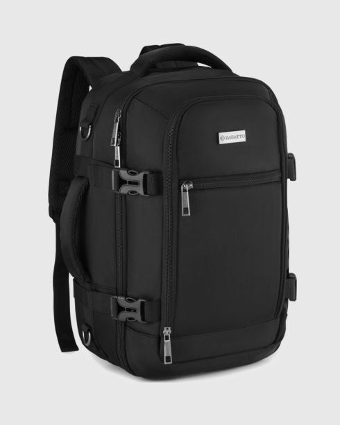 Czarny plecak kabinowy 40x25x20, poliester i nylon, Zagatto