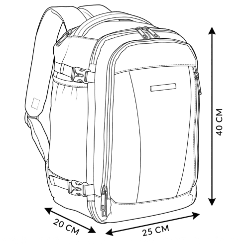 Plecak ergonomiczny podróżny 40x25x20 granatowy