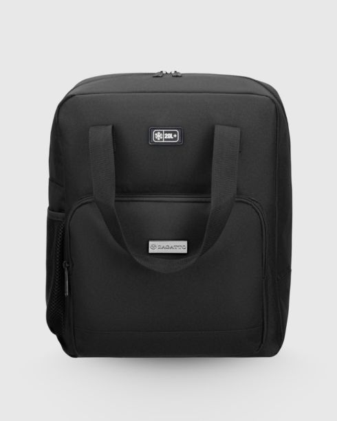 Czarna torba termiczna lunch box, poliester, nylon, Zagatto