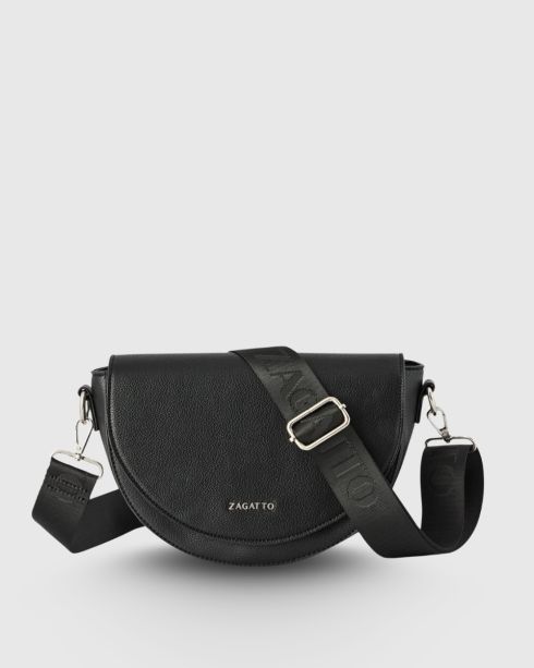 Czarna torebka crossbody z ekoskóry, Zagatto