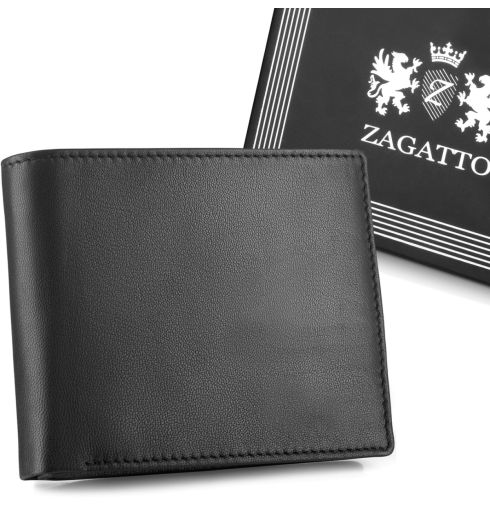 Portfel męski skórzany, poziomy, ZG-N992-F3 RFID Secure