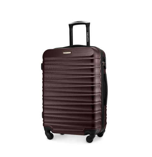 Średnia walizka na kółkach, 65x42x26, burgund, ZG501 ABS B D.red