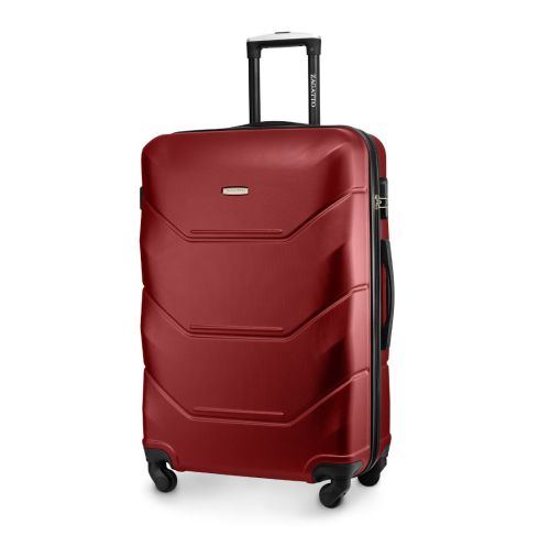 Duża walizka na kółkach, 75x48x29, ciemnoczerwona, ZG504 ABS A D.red