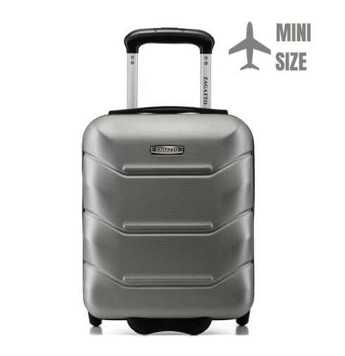 Walizka kabinowa na kółkach 40x30x20, srebrno-szara, ZG507 ABS MINI Gray