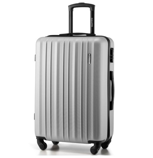 Średnia walizka na kółkach, 66x44x24, srebrna, ZG509 B ALU SILVER