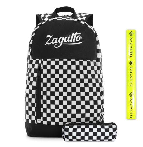 Plecak w zestawie z piórnikiem ZG701 - wzór szachownicy
