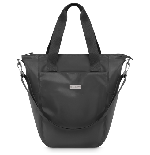 Czarna torebka damska shopper z paskiem na ramię ZG839 - miniatura