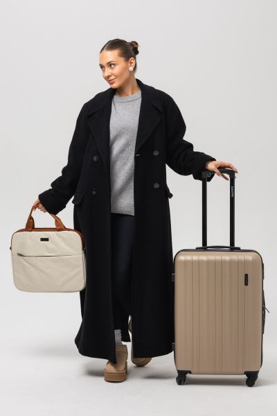 Torba na laptopa ZG1107 i walizka kabinowa ZG509 C Champagne